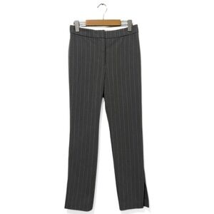 Babaton | Aritzia Grey/White Striped High-Rise Slim-Leg Causal Trousers Size 6
